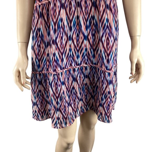 Marie Oliver Dress Size Large Frida Ink Ikat Keyhole Ruffle Tiered Multicolored - Picture 9 of 9